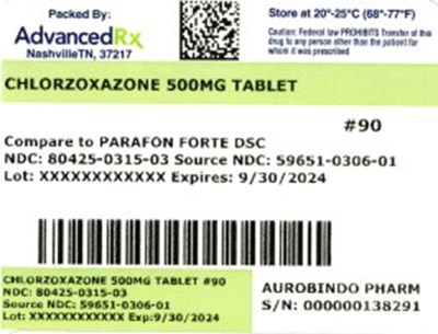 Chlorzoxazone 500mg 80425-0315-03.jpg label 3 - Chlorzoxazone 500mg 80425 0315 03